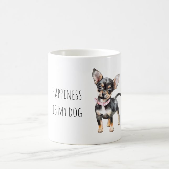 Sweet Black Puppy Dog Coffee Mug (Center)