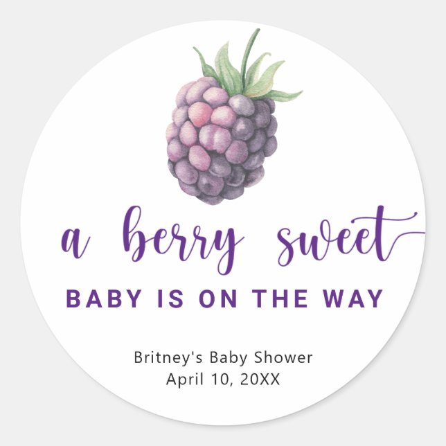 Sweet blackberry  classic round sticker (Front)