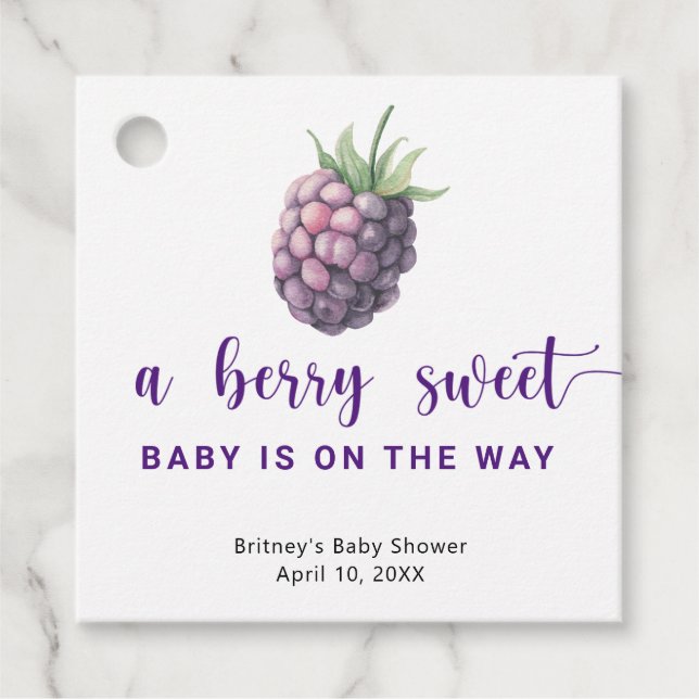 Sweet blackberry  favour tags (Front)