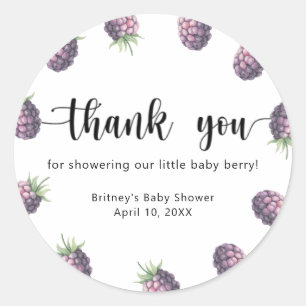 Sweet blackberry - thank you classic round sticker