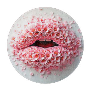 Sweet Bloom Lips Art Cutting Board