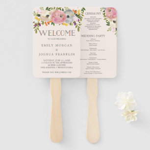 Sweet Blooms Wedding Program Fan