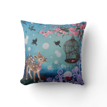 Sweet Blossom, Cotton Throw Pillow 16x16