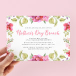 Sweet Blossoms Mother's Day Brunch Invitation<br><div class="desc">Elegant Mother's Day brunch invitation features a watercolor floral border with hints of pink,  purple,  and green colours. The brunch invite also features a stylish script font,  placeholders for your custom information,  and a pink and white polka dot pattern on the back.</div>