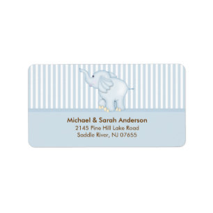Sweet Blue Baby Elephant Address Label