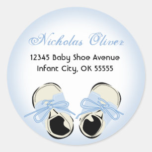 Sweet Blue Baby Shoe Address Label