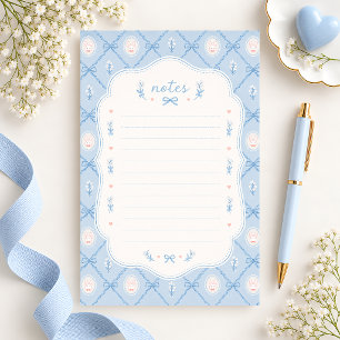 Sweet Blue Bunny Lined Stationery Paper
