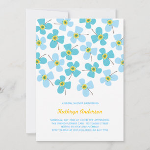 Sweet Blue Daisies Chic Fun Bridal Shower Party Invitation