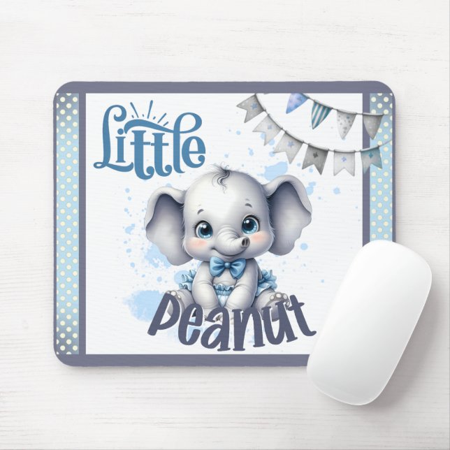 Sweet Blue Elephant - Little Peanut Mouse Mat (With Mouse)