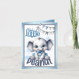 Sweet Blue Elephant - Little Peanut Thank You Card