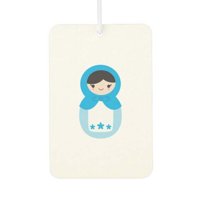 Sweet Blue Matryoshka Doll Air Freshener (Front)