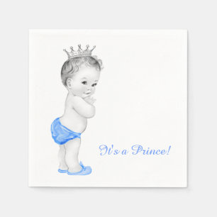Sweet Blue Prince Baby Shower Napkin