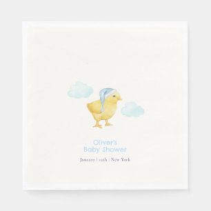 Sweet Blue Sky Cloud Little Chicken Baby Shower Napkin