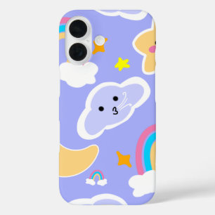 Sweet Blue Sky Rainbow Pattern iPhone 16 Case