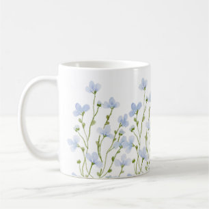 Sweet Blue Watercolor Wildflowers Coffee Mug