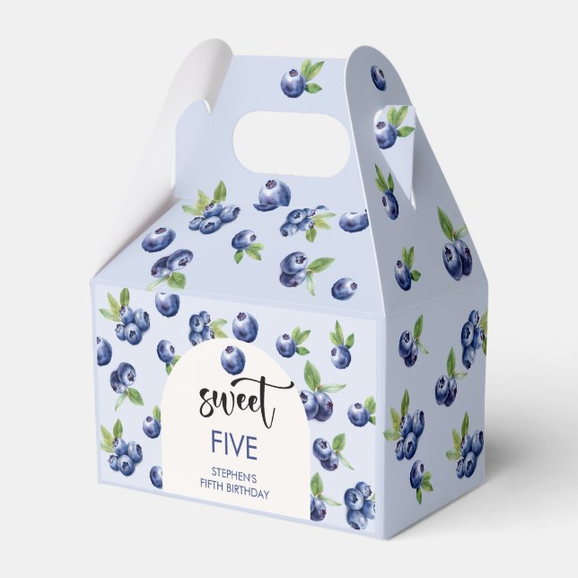 Sweet blueberries kids birthday favour box (Front Side)