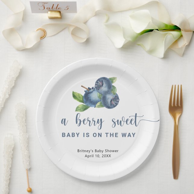 Sweet blueberries paper plate (Wedding)