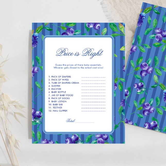 Sweet Blueberries Price is Right Baby Shower Game (Creator Uploaded)
