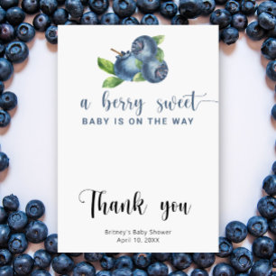 Sweet blueberries thank you card