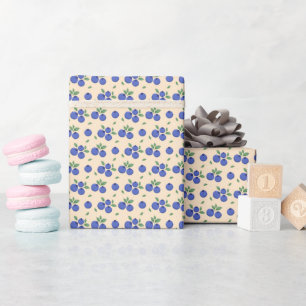 Sweet Blueberry Pattern Wrapping Paper