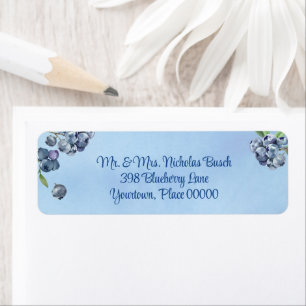 Sweet Blueberry Watercolor Baby Shower Address