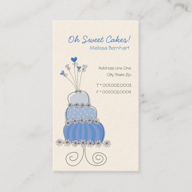 Sweet Blueberry Wedding Cake Custom Profile Card / (Front)