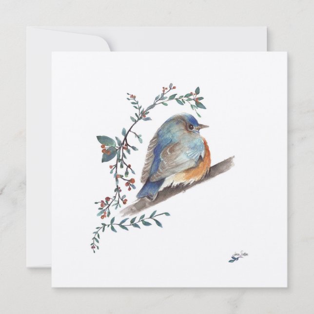 Sweet Bluebird Watercolor  (Front)