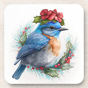 Sweet Bluebird Winter Holidays/Christmas Coasters