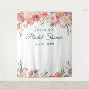 Sweet Blush Bridal Shower Photo Booth Backdrop Tapestry