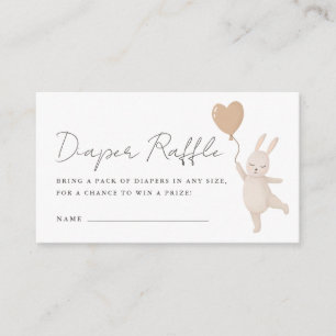 Sweet Blush Bunny Baby Shower Diaper Raffle Enclosure Card