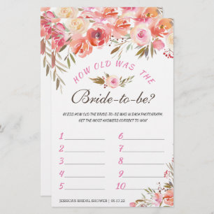 Sweet Blush Floral Double-Sided Bridal Shower Game