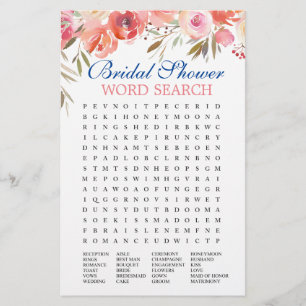 Sweet Blush Floral Watercolor Bridal Shower Game