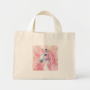 Sweet Blush Pink Unicorn Mini Tote Bag