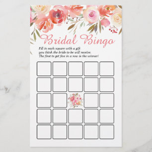 Sweet Blush Roses Double-Sided Bridal Shower Game