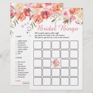 Sweet Blush Roses Double-Sided Bridal Shower Game