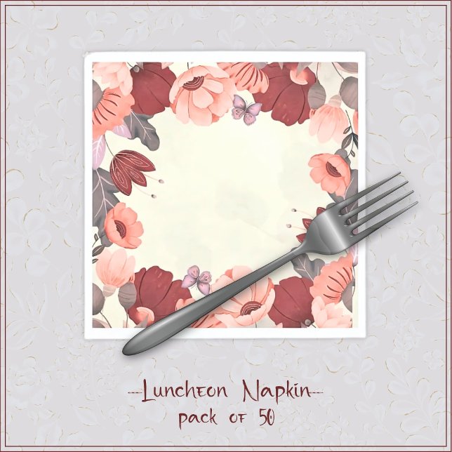 Sweet boho folk art butterfly floral napkin (Creator Uploaded)