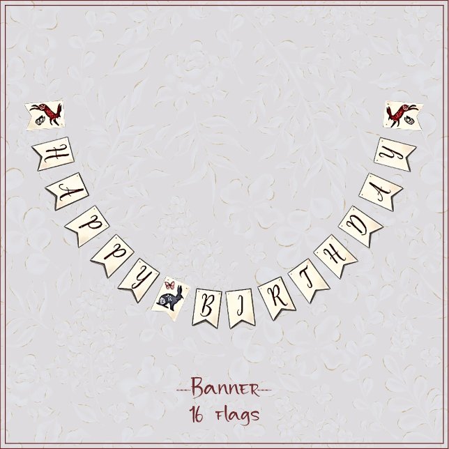 Sweet boho folk art rabbit Hygge floral Bunting (Creator Uploaded)