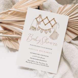 Sweet Boho Neutral Baby Shower Invitation