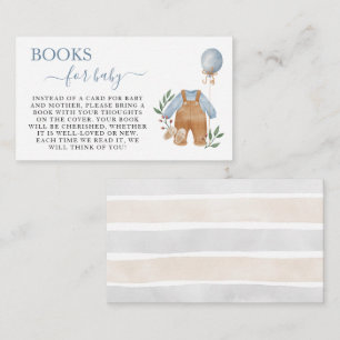Sweet Boho Neutral Boy Baby Shower Books for Baby Enclosure Card