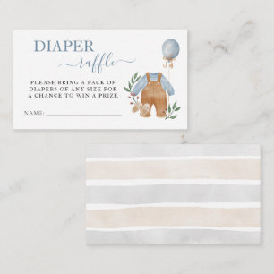 Sweet Boho Neutral Boy Baby Shower Diaper Raffle Enclosure Card