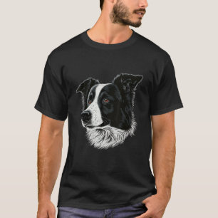 Sweet Border Collie Dog Portrait_4 T-Shirt