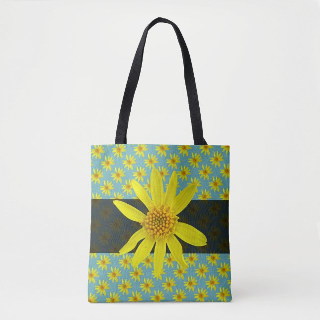 Sweet Botanical Floral Yellow on any Colour Tote Bag (Front)