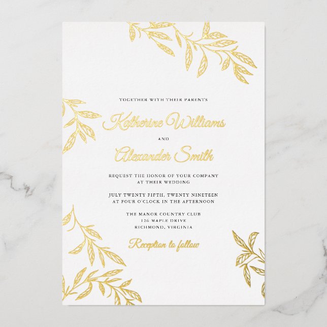 Sweet Botanical Wedding Invitation (Front)
