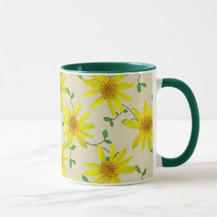 Sweet Botanical Yellow Wildflower Mug