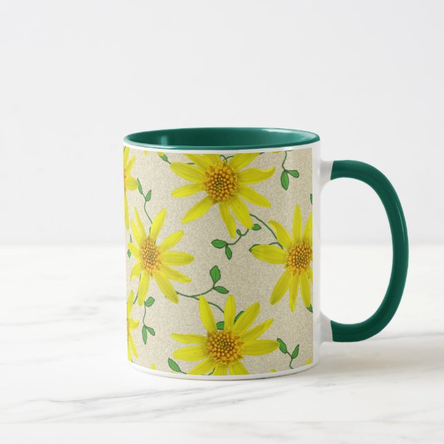 Sweet Botanical Yellow Wildflower Mug (Right)