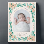 Sweet Botanicals Plaque<br><div class="desc">Happy sweet flowers adorn this cute baby announcement.</div>
