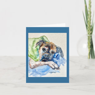sweet boxer Charlie [Tank]Folded Thank You Card