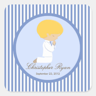 Sweet Boy First Holy Communion Sticker Blue