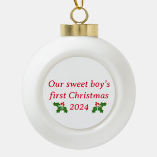 Sweet boy's Christmas Snowflake Framed Ornament