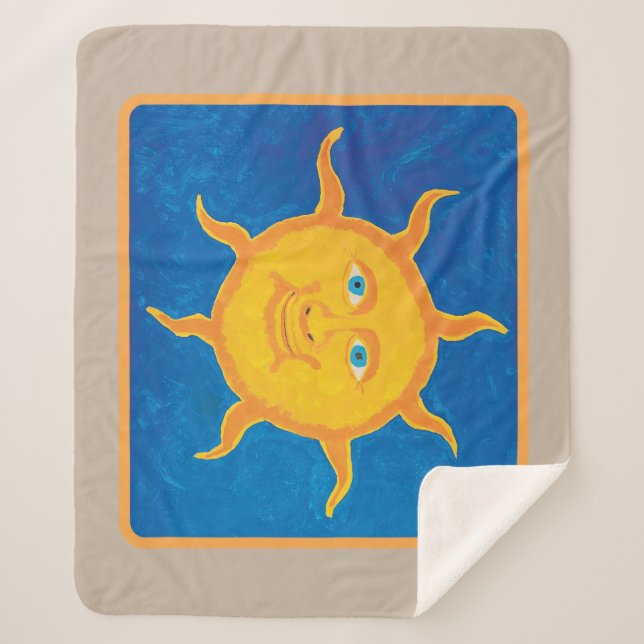 Sweet Boy's Sun Sherpa Blanket (Front)